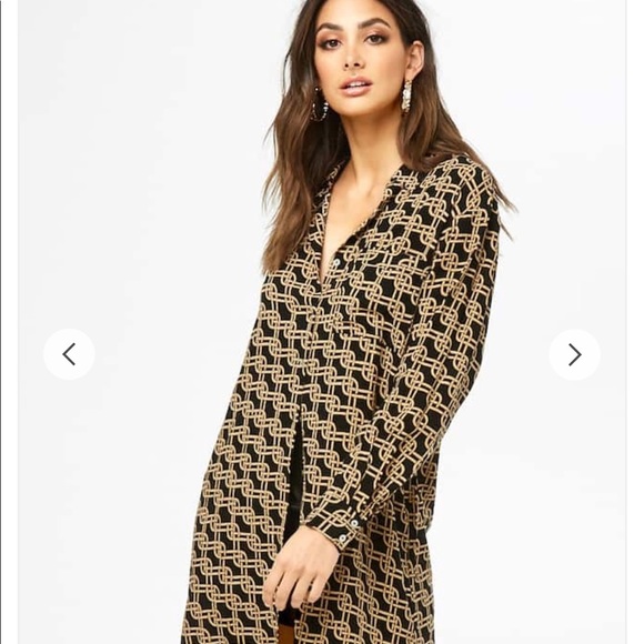 Forever 21 Tops - Chain Print Longline Shirt